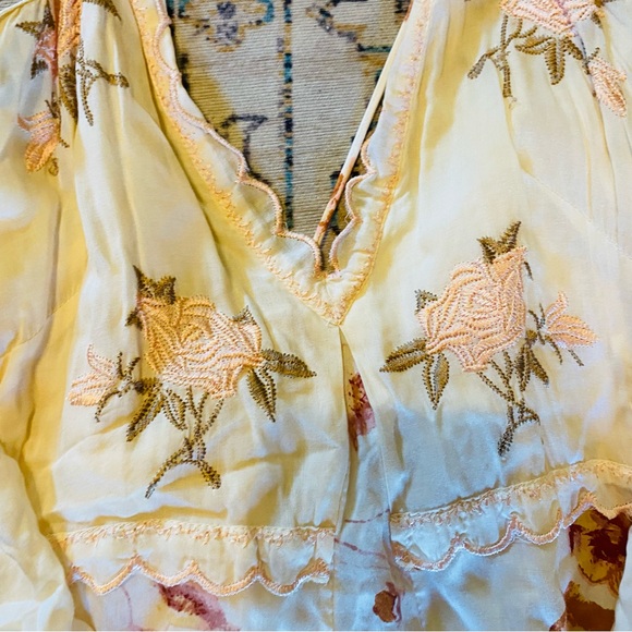 Free People Floral Maxi Dress - Cream and Pink - Picture 11 of 13